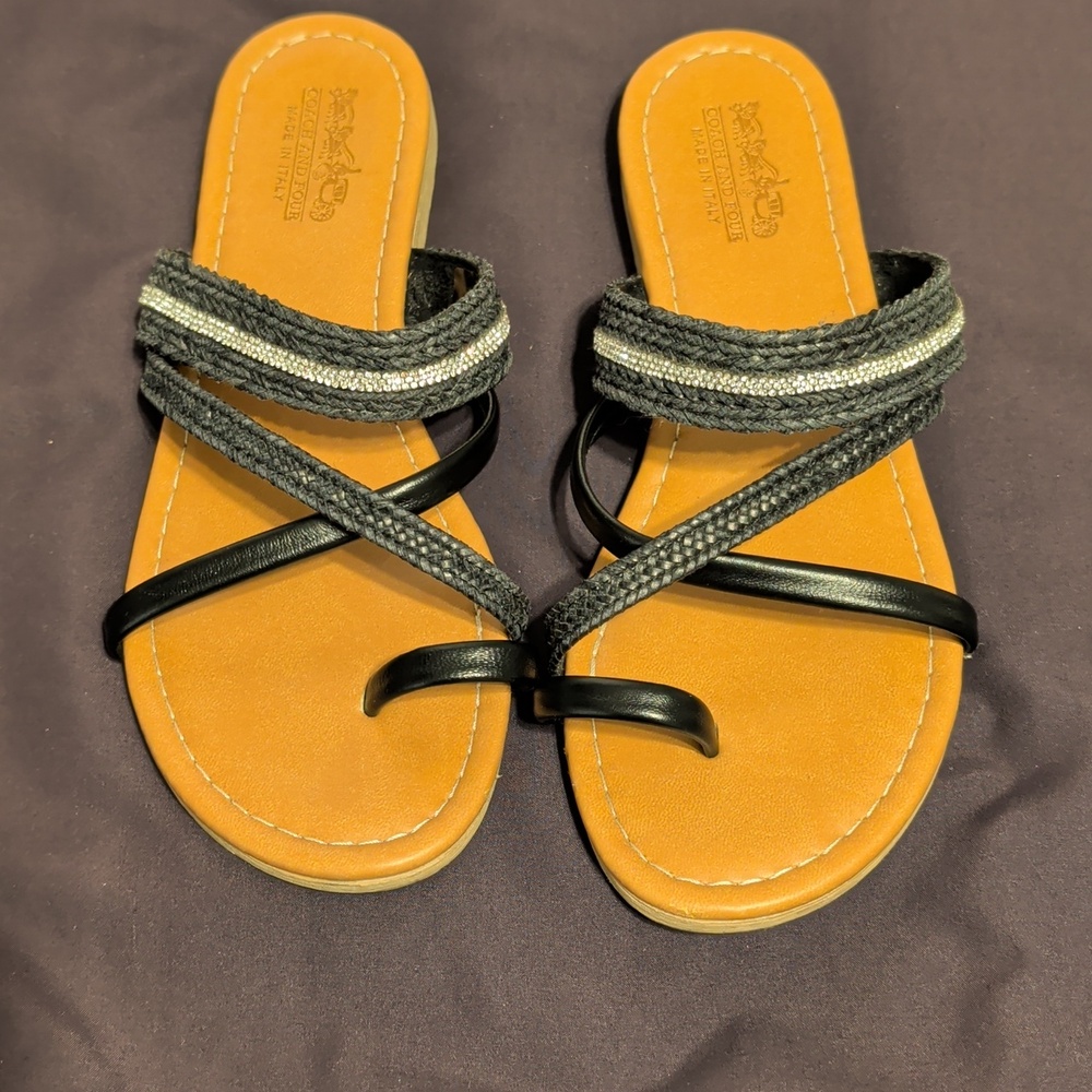 Coach Black Strappy Women's Slide Sandals